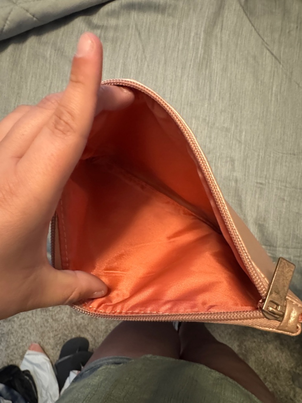 Metallic Rose Gold Makeup Pouch - Picture 2 of 3